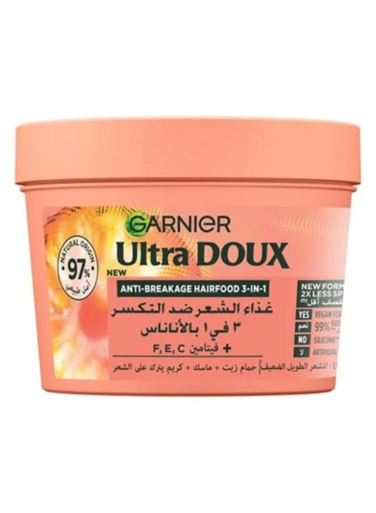 garnier Garnier Ultra Doux Hair Food Anti-Breakage Pineapple 3-in-1 Hair Mask For Long Fragile Hair